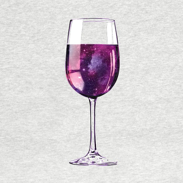 Wine Lover Galaxy Glass by polliadesign